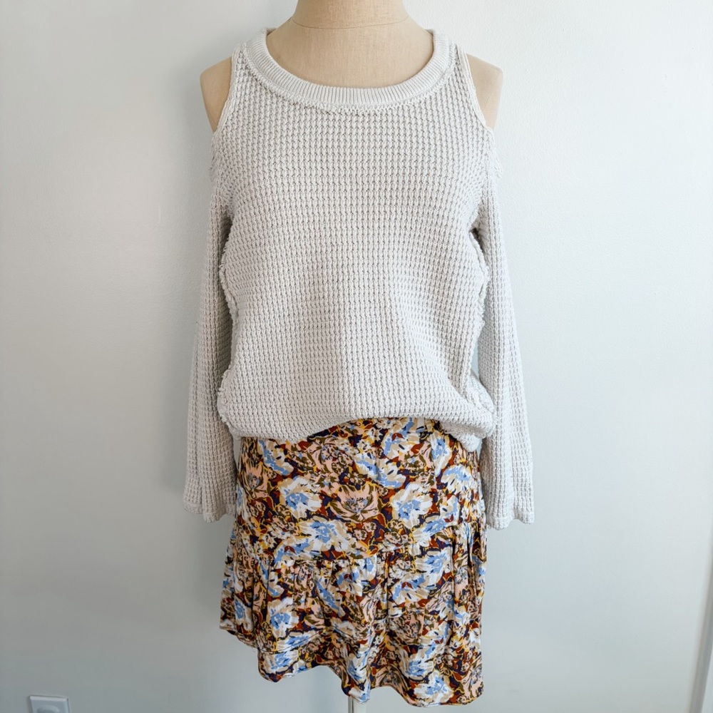 Free People Nadia Yellow Floral Print Ruffled Wrap Mini Skirt - Picture 12 of 15
